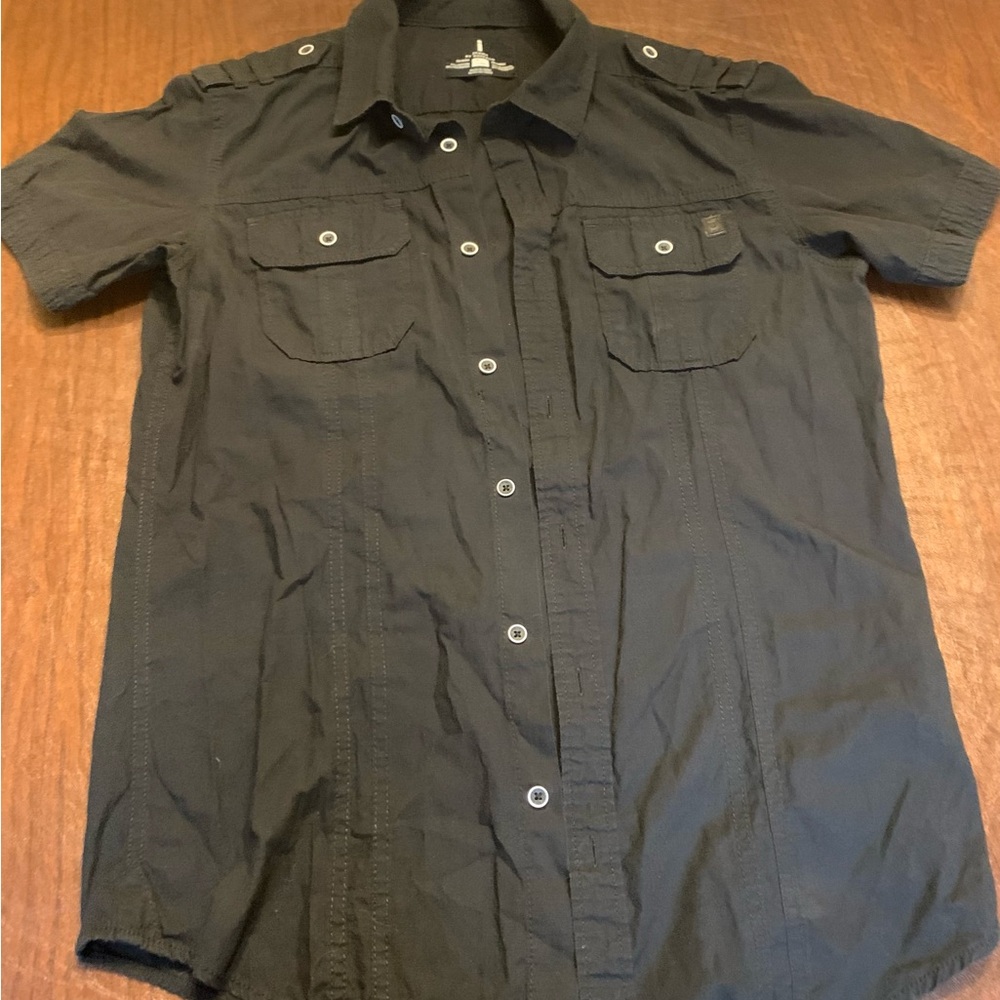 Men's iJeans By Buffalo Black Short Sleeve Shirt Size Small